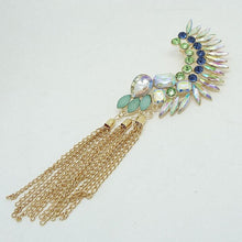 Luxury Rhinestone Tassel Ear Clip Earrings