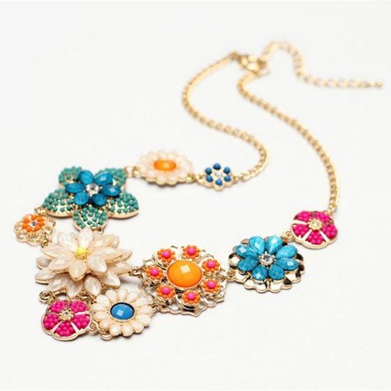 Multi-Color Floral Necklace
