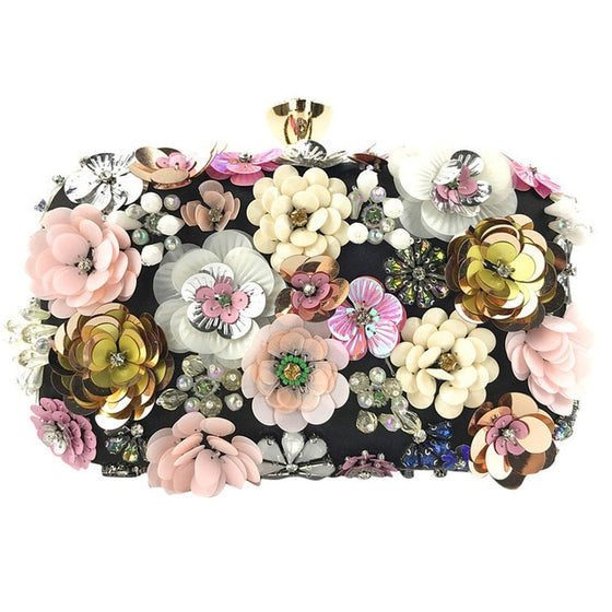 Crystal Floral Beaded Bag